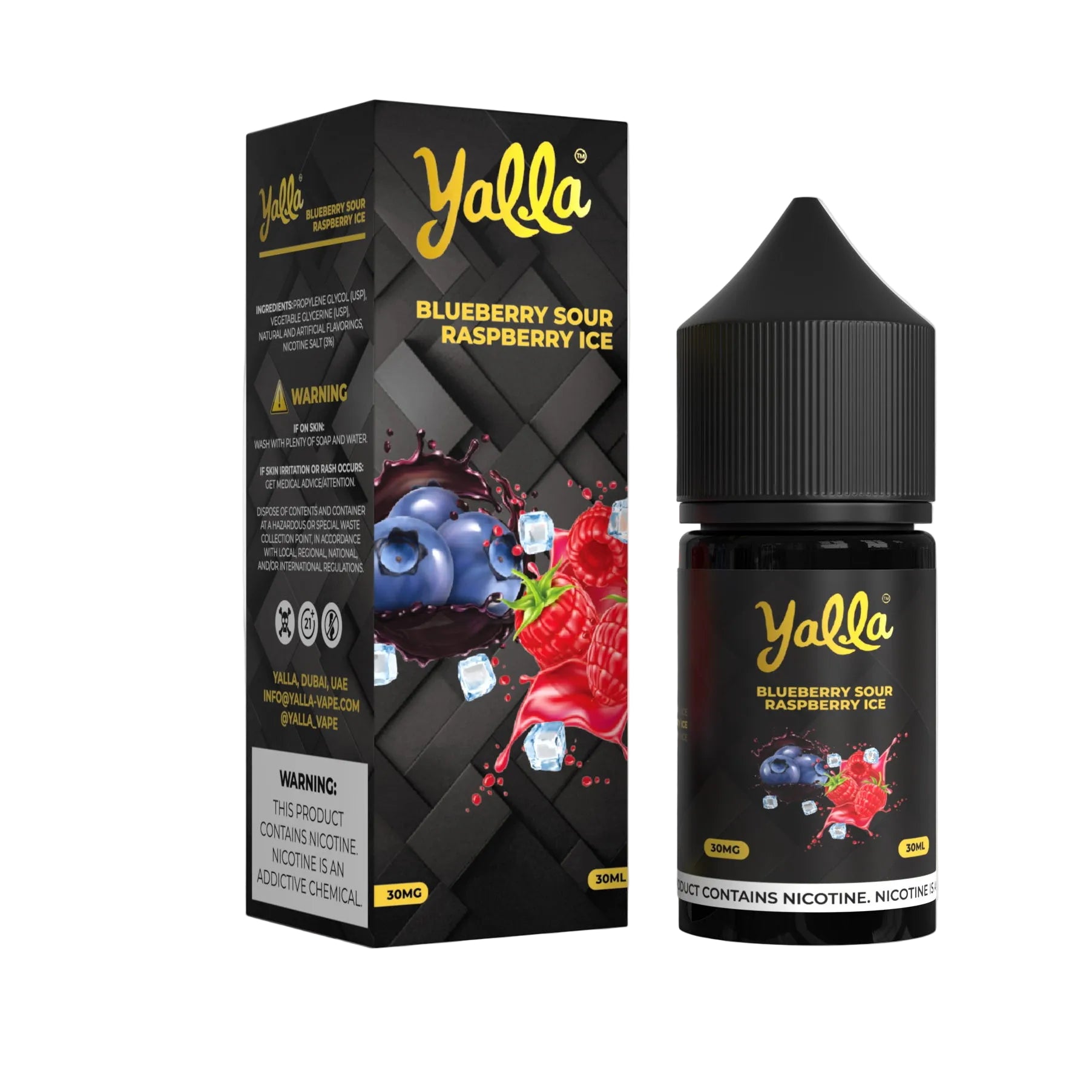 Yalla Blueberry Sour Raspberry Ice Nic Salt 30ml Pakistan  VapeMall