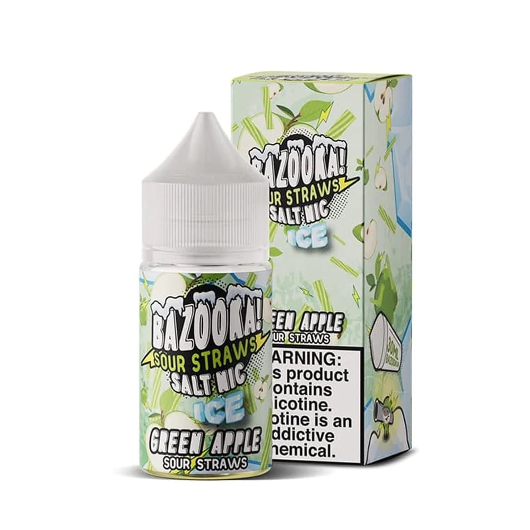 Bazooka Green Apple Ice Sour Straws Salt 30ml E-juice At Best Price In Pakistan - VapeMall