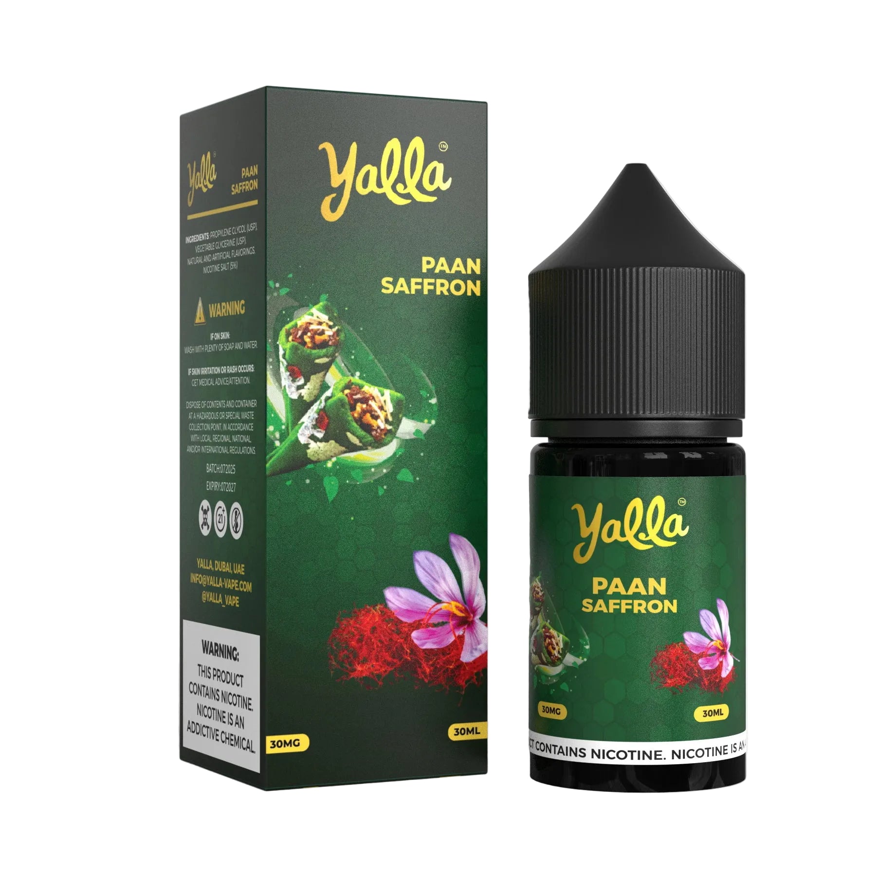 Yalla Paan Saffron Nic Salt 30ml Best Price in Pakistan VapeMall Yalla Paan Saffron Nic Salt 30ml Best Price in Pakistan VapeMall