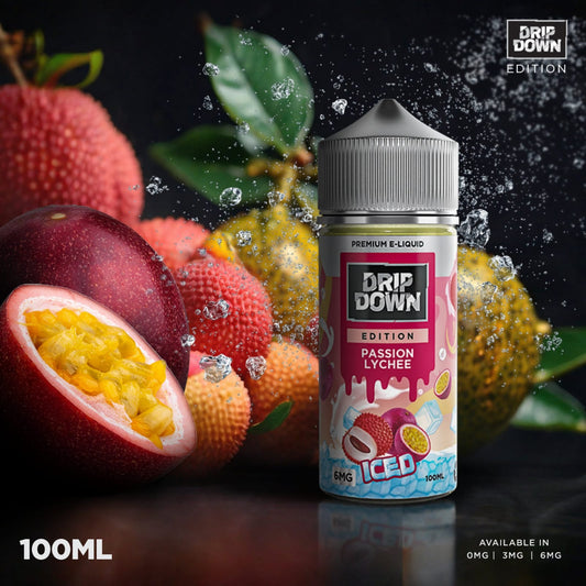 Drip Down Passion Lychee Ice 100 ml At Best Price In Pakistan - VapeMall