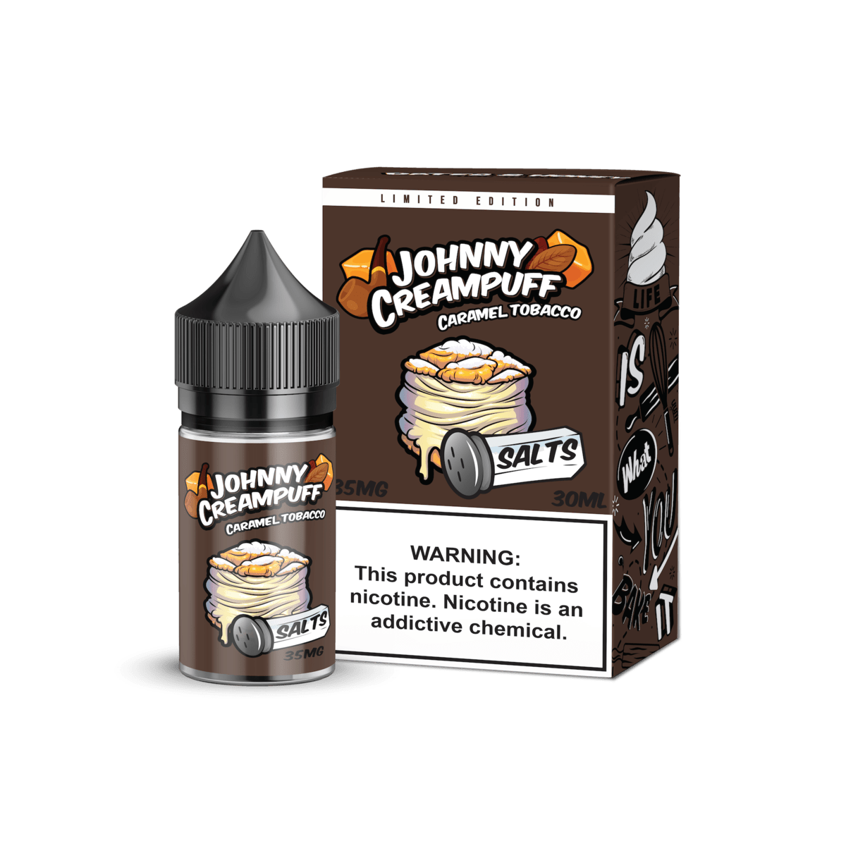 Buy Johnny Cream Puff Caramel Tobacco Salt 30ml best price in Pakistan - VapeMall