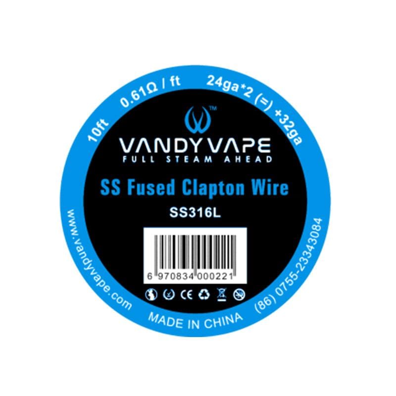 Vandyvape Fused Clapton SS316L Wire 24ga*2(=)+32ga 10ft