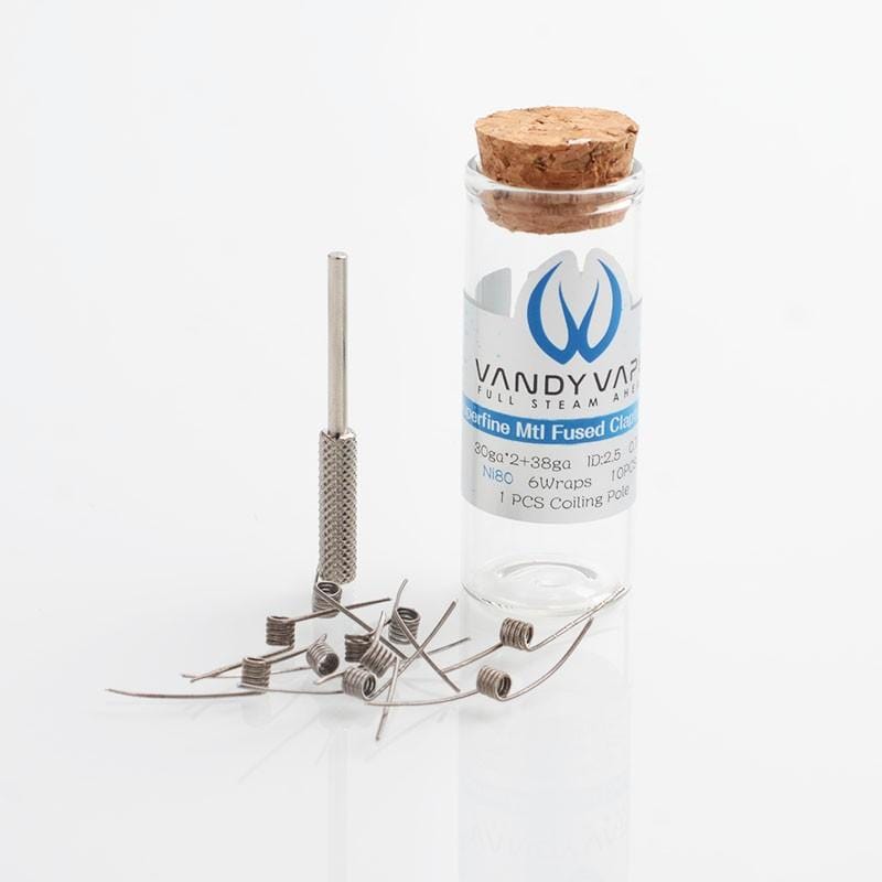 Vandyvape Superfine MTL Fused Clapton Prebuilt Wire 0.7ohm 30ga*2+38ga Ni80 With Coil Jig（VPC.0001）10PCS/Pack