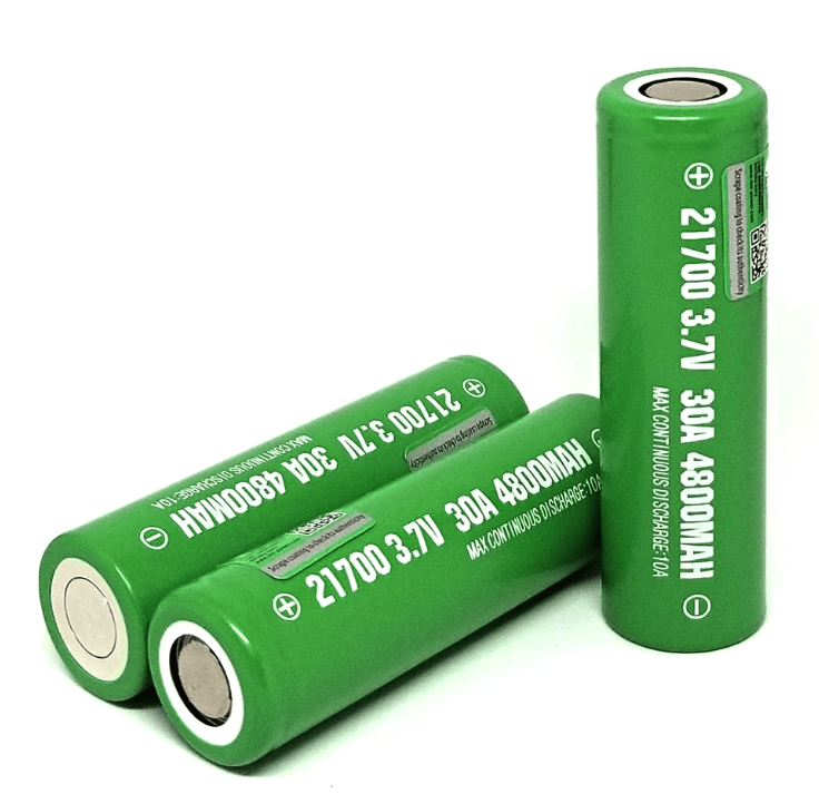 MREN IMR 21700 Green 4800mAh 30A High Drain Flat Top Rechargeable Battery